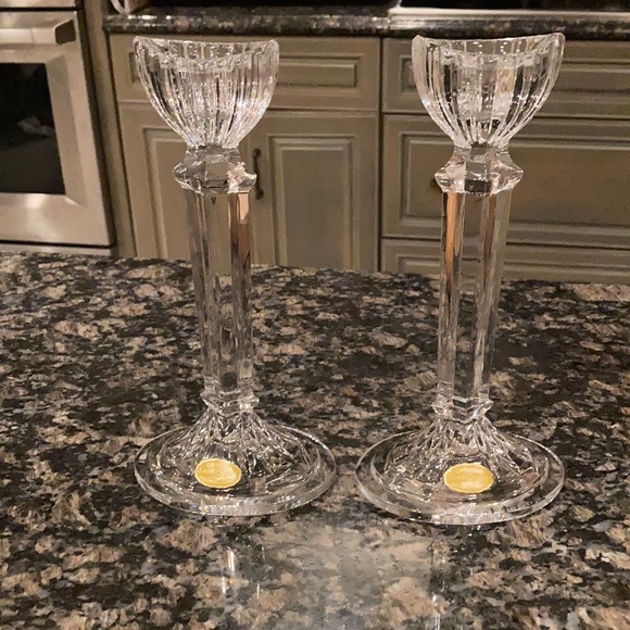 VINTAGE GENUINE LEAD CRYSTAL CANDLE HOLDERS NWT
